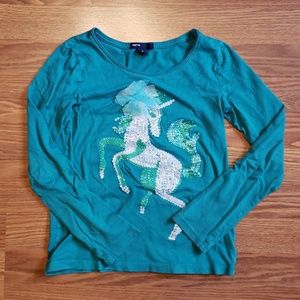 Gap Kids Size 8 Unicorn Long Sleeve Shirt